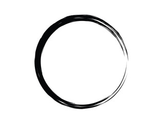 Grunge circle made of black paint.Grunge circle made of black ink.Grunge shape made with art brush.