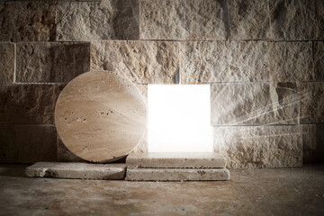Light From Within The Tomb Of Jesus. Jesus Christ resurrection. Christian Easter concept.