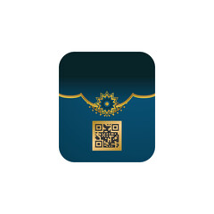 Barcode qr label with ethnic luxury mandala concept