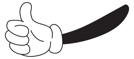 Thumb up symbol. Retro comic hand gesture