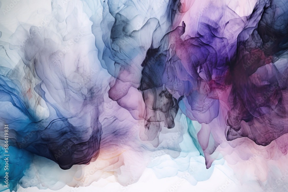 Poster a group of smokes that are colored in different colors. generative ai