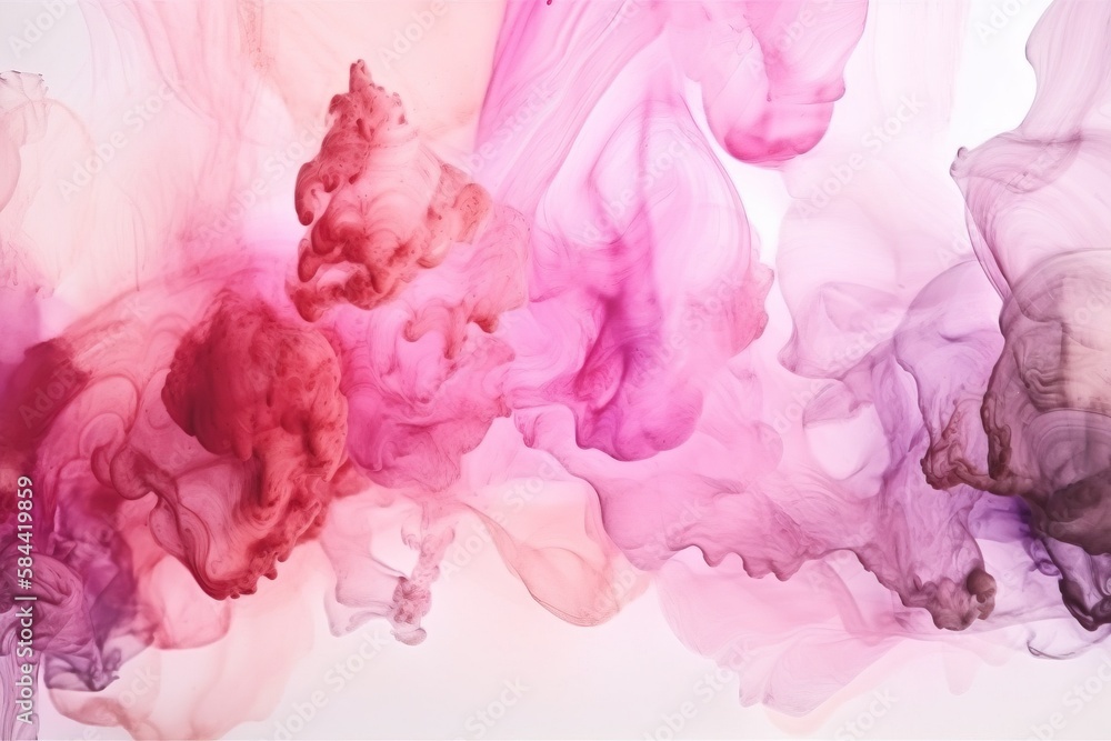 Poster  a group of smokes in different colors on a white background.  generative ai
