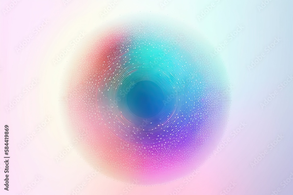 Poster a circular object with a blue center and a pink center. generative ai