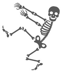 Dancing skeleton. Funny halloween character. Horror party