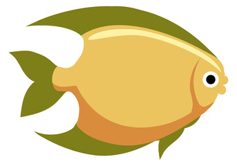 Flounder color icon. Marine wildlife symbol. Nature animal