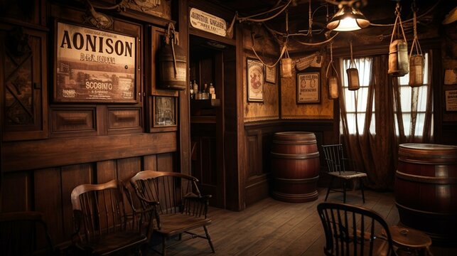 A saloon with swinging doors and a "wanted" poster hanging outside Generative AI
