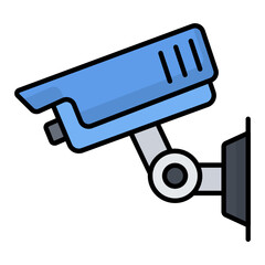Security Camera Line Color Icon