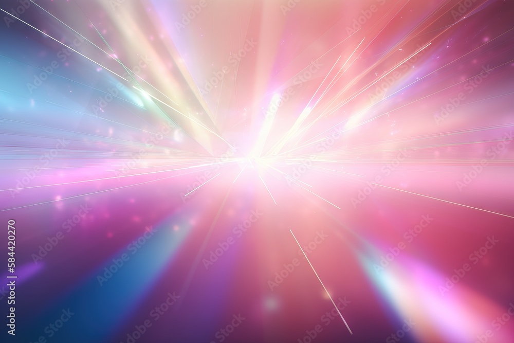 Poster an abstract background with a colorful burst of light in the center. generative ai