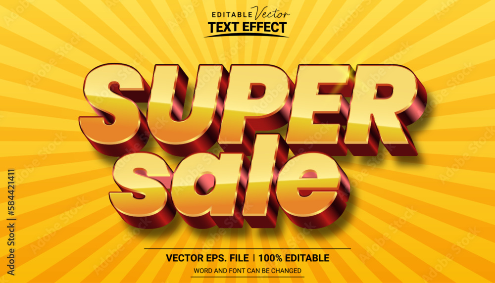Poster super sale editable vector text effect on retro background