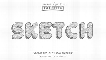 Pencil sketch editable illustrator text effect on notepad background