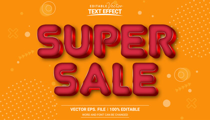 Super sale editable illustrator text effect on abstract background