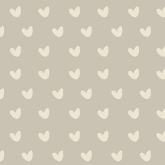 Fototapeta na wymiar Simple romantic vector seamless pattern with white hearts.