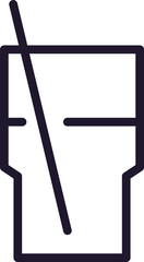 Single line icon of cocktail on isolated white background. High quality editable stroke for mobile apps, web design, websites, online shops etc.