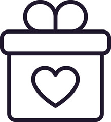 Single line icon of gift High quality vector illustration for design, web sites, internet shops, online books etc. Editable stroke in trendy flat style isolated on white background