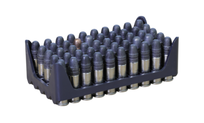  22 lr ammunition on transparent background