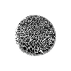 Abstract vector hand drawn circle. Black ink on white background. Textured round shape.