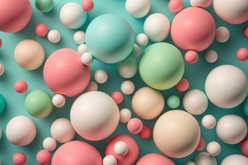 Abstract background with colorful balls, pastel colors