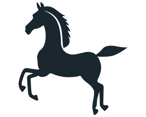 Fototapeta na wymiar black minimalistic horse icon isolated on white background. flat vector illustration.