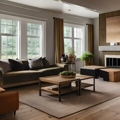 Naklejka premium a room with a warm and inviting feeling2, Generative AI