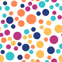 Simply seamless geometric pattern with circles. Abstract background texture. 
