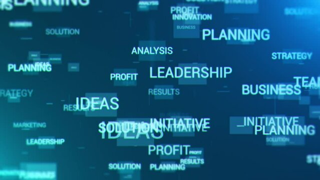 Animation background of the business-related words
