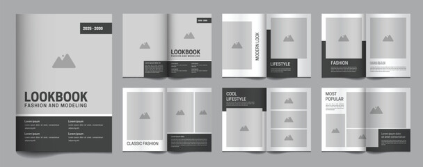 12 page fashion magazine template minimalist design