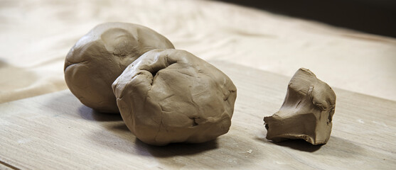 Clay crafts. Pottery product. Background