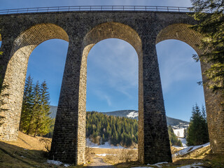 Chmarossky viaduct near Telgart, Slovakia, Europe
