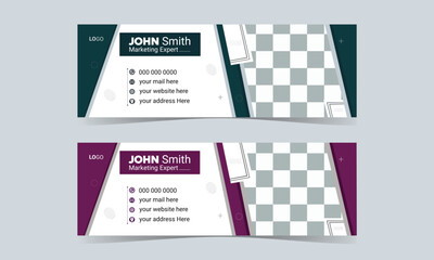 Corporate Email signature template or email footer templates with an author photo place creative modern layout