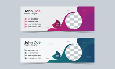 Corporate Email signature template or email footer templates with an author photo place creative modern layout