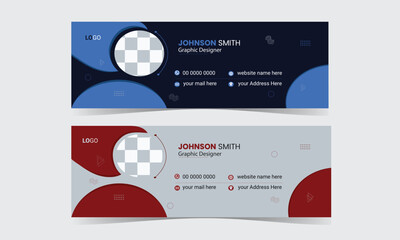Corporate Email signature template or email footer templates with an author photo place creative modern layout