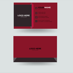 Naklejka na ściany i meble Black and red creative business card template. Modern Business Card - Creative and Clean Business Card Template