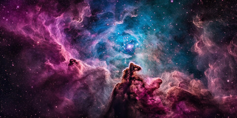 A stunning photograph of a nebula in deep space capture Generative AI Digital Illustration Part#24032
