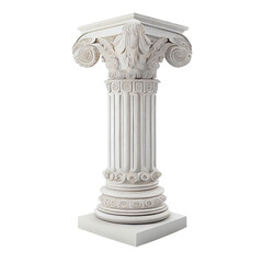 Obraz premium Architectural white columns Ionic order 3D isolated on transparent png background. Generative ai
