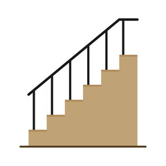 Stairs icon. Trendy modern flat linear vector stairs icon on white background from thin line collection.