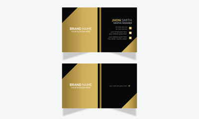business card design Black and gold  luxury Modern Vector Business Card Double sided Stationary Design Minimal Horizontal Template Business Clean layout Design simple Name card Corporate