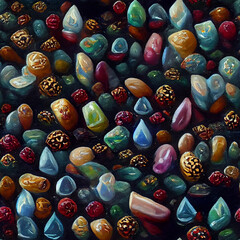 close up of colorful beads