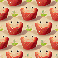 seamless pattern with strawberries