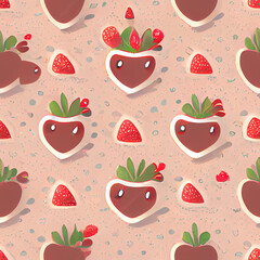 seamless pattern with strawberries