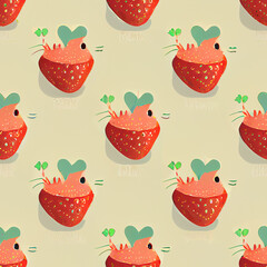 seamless pattern with strawberries