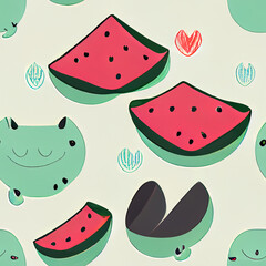 seamless pattern with watermelon