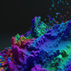 Artistic painting, color pigment, color splash background.