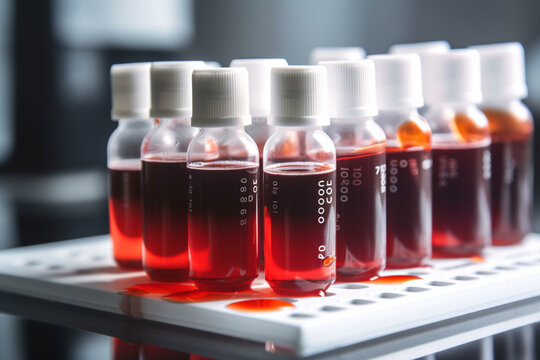 Erythrocytes in a blood group test, AI Generative