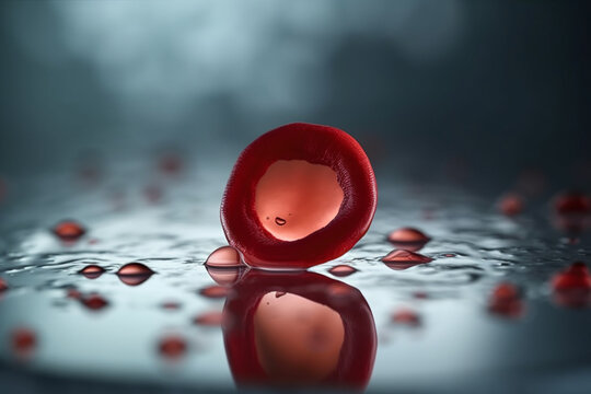 Red blood cell in a blood smear, AI Generative