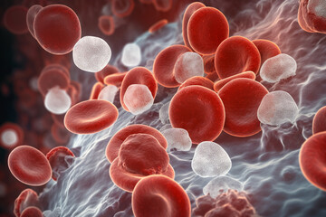 White blood cells in an autoimmune disease, AI Generative