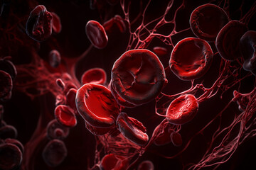 Platelets forming a blood clot, AI Generative