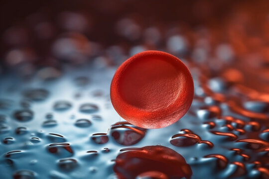 Red blood cell in a blood smear, AI Generative