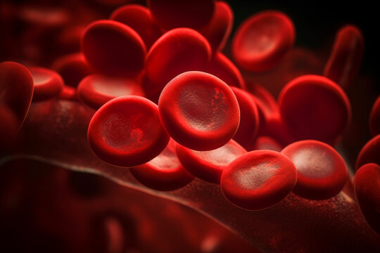 Red blood cells in a hemoglobinopathy, AI Generative