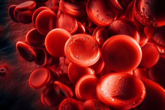 Red blood cells in a hemoglobinopathy, AI Generative