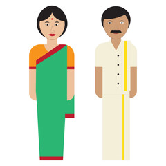 People of Tamil Nadu , South Indian People vector illustration
